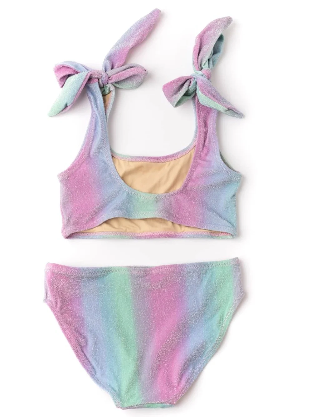 SHADE CRITTERS GIRLS OCEAN OMBRE SHIMMER TIE BIKINI - size 16 - NEW